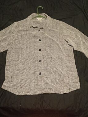 Jessica London Gray Lightweight Button-Front Shirt Jacket